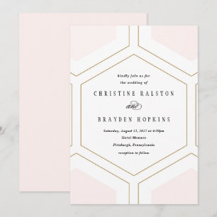 Art Deco Geometric Diamond Wedding-inbjudan Inbjudningar