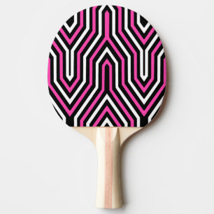 Art Deco Geometric - fuchsia rosa, svart och vitt Pingisracket