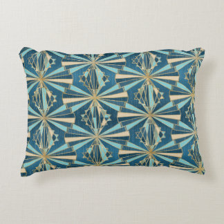 Art Deco Geometric Gold, Blue & Teal Luxury Glam Prydnadskudde