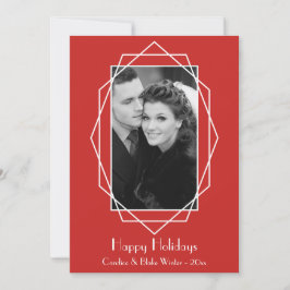 Art Deco Geometric Helgdag-fotokort Julkort