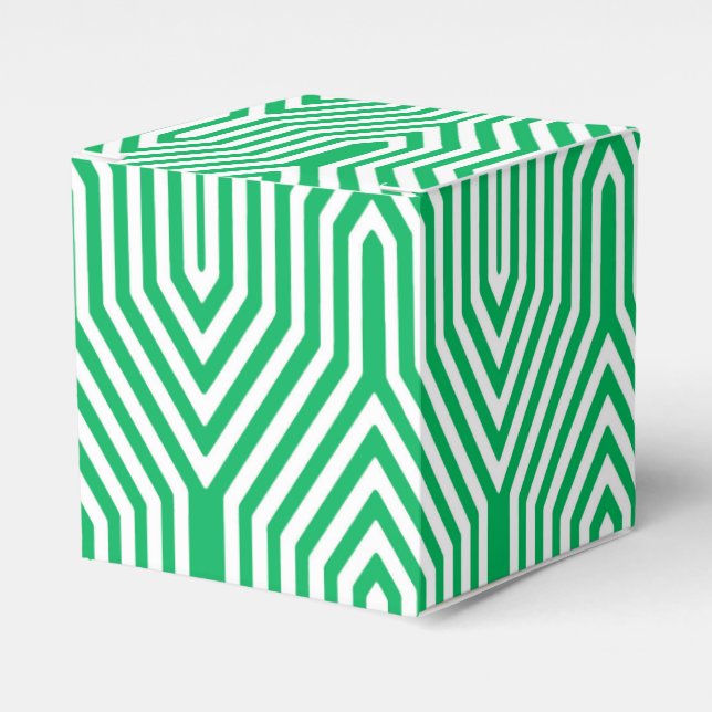 Art Deco Geometric - jade grönt och vit Presentaskar (Framsidan Sidan)