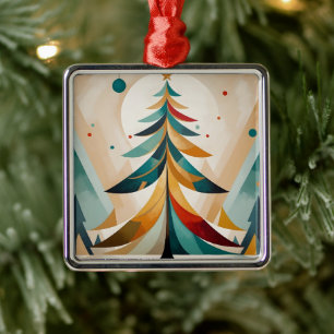 Art Deco Geometric jul Feasted Grenar Julgransprydnad Metall