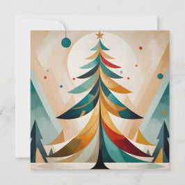 Art Deco Geometric jul Feasted Grenar Julkort