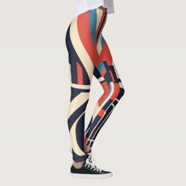 Art Deco Geometric Leggings för 4 juli