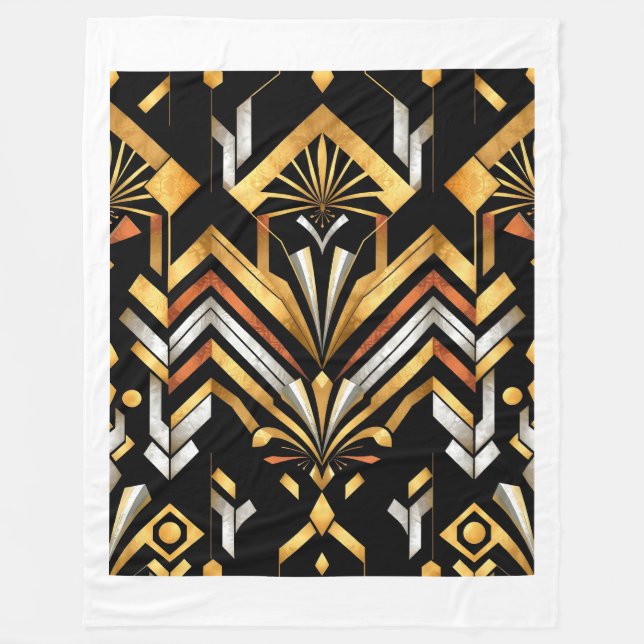 Art Deco Geometric Luxury Velvet Blanket Design(2) Fleecefilt (Framsidan)