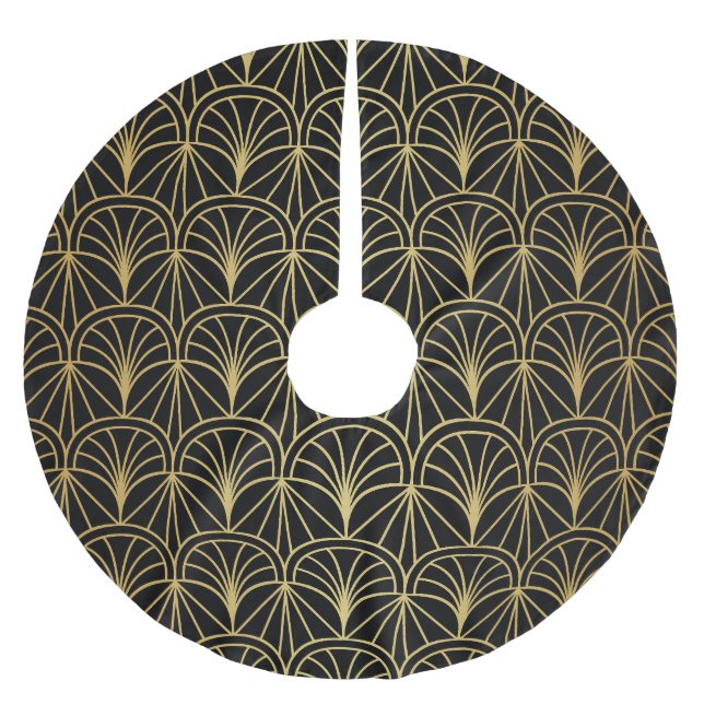 Art Deco Geometric Minimalistic Mönster Julgransmatta Borstad Polyester (Framsidan)