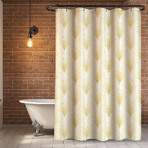 Art-deco Geometric Mönster i Guld & White