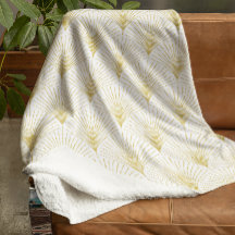 Art Deco Geometric Mönster i Guld & White