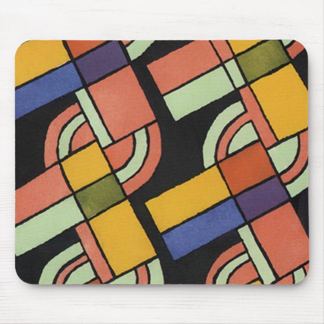 Art Deco Geometric Mönster - Mousepad Musmatta (Framsidan)