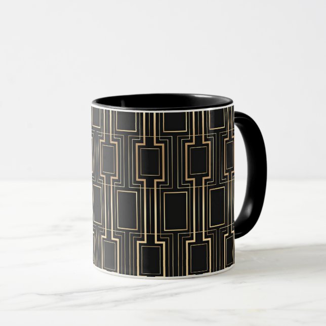 Art Deco Geometric Mönster Mugg (Framsida höger)