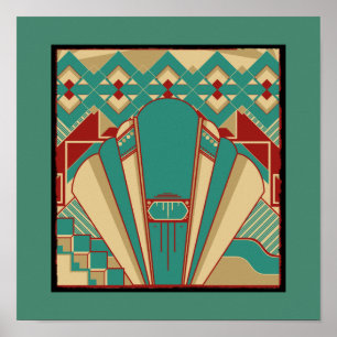 Art Deco Geometric Mönster Poster