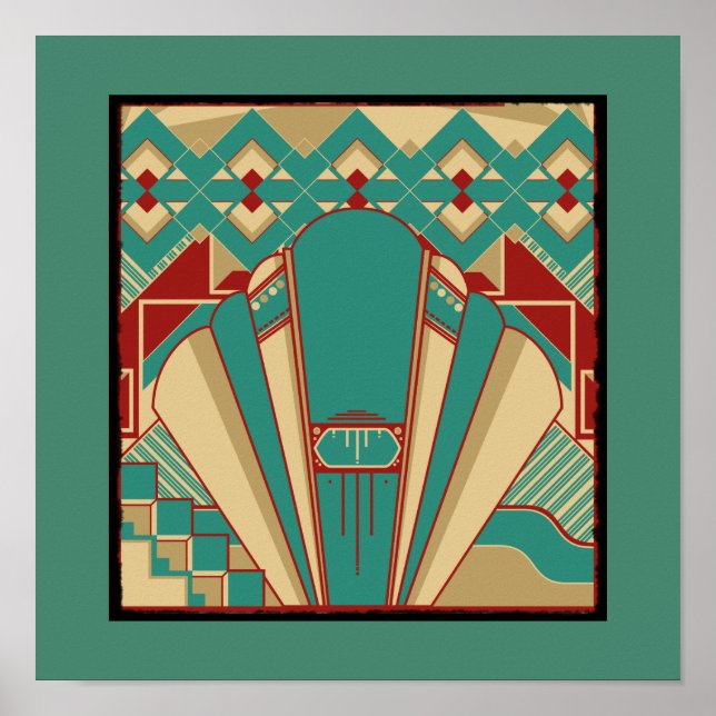 Art Deco Geometric Mönster Poster (Framsidan)