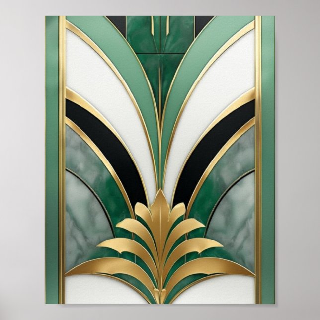 Art Deco Geometric Mönster Poster (Framsidan)