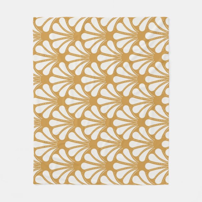 Art Deco Geometric Sea Snäcka Fleecefilt (Framsidan)