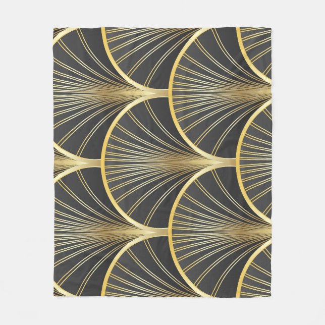 Art Deco Geometric Struktur Illustration Fleecefilt (Framsidan)