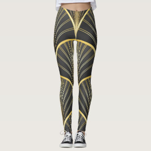 Art Deco Geometric Struktur Illustration Leggings