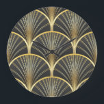 Art Deco Geometric Struktur Illustration Stor Klocka<br><div class="desc">Art Deco Seamless Mönster. Geometrisk dekorativ struktur. illustration av vintagen. Gå tillbaka till Art Deco-eran med chicens geometriska dekorativa struktur. Bygg upp Art Deco Vibes - Geometric Decorative Struktur. art,  deco,  mönster,  bakgrund,  guldfärgad,  sömlös,  guld,  set,  svart,  abstrakt,  illustration,  struktur,  deka,  papper,  vintage,  retro,  linje,  geometri,  lyx,  tyg</div>