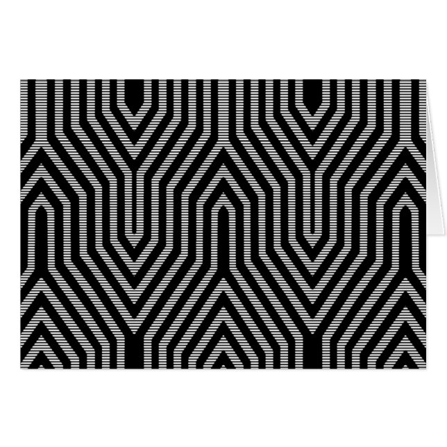 Art Deco Geometric - svart och vitt OBS Kort (Framsidan Horizontal)