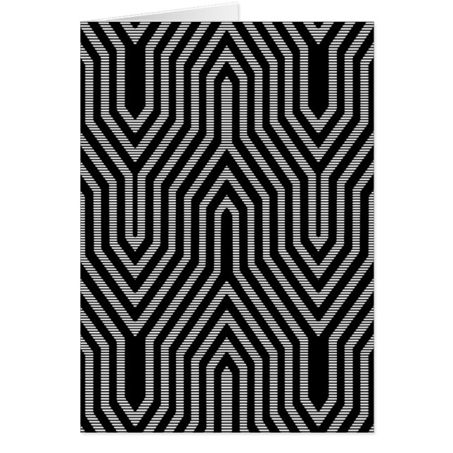 Art Deco Geometric - svart och vitt OBS Kort (Framsidan)