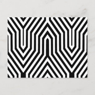 Art Deco Geometric - svart och vitt Vykort