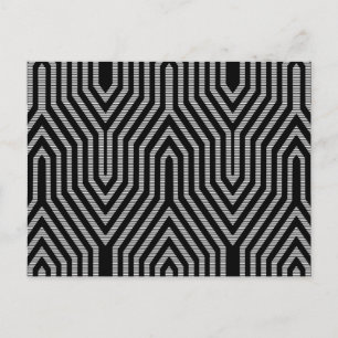 Art Deco Geometric - svart och vitt Vykort