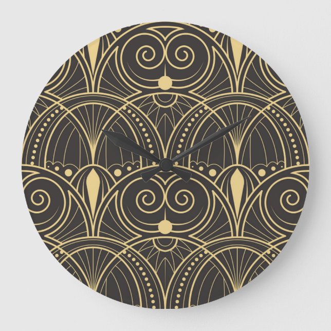 Art Deco Geometric Tiles Luxury. Stor Klocka (Framsida)