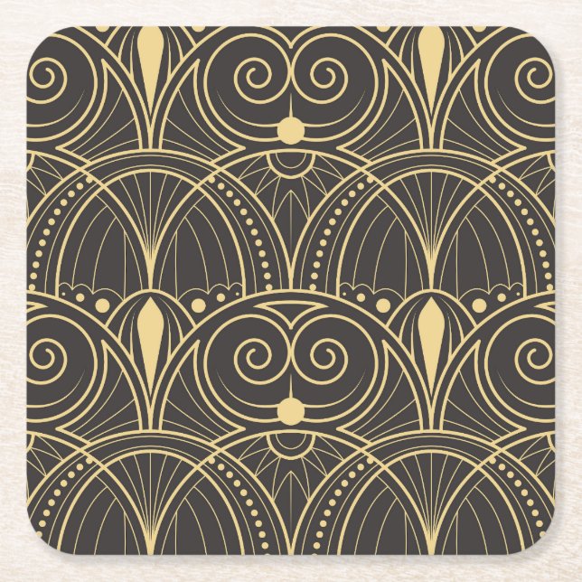 Art Deco Geometric Tiles Luxury. Underlägg Papper Kvadrat (Framsidan)