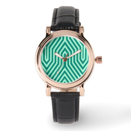 Art Deco Geometric - turkos och aqua Armbandsur