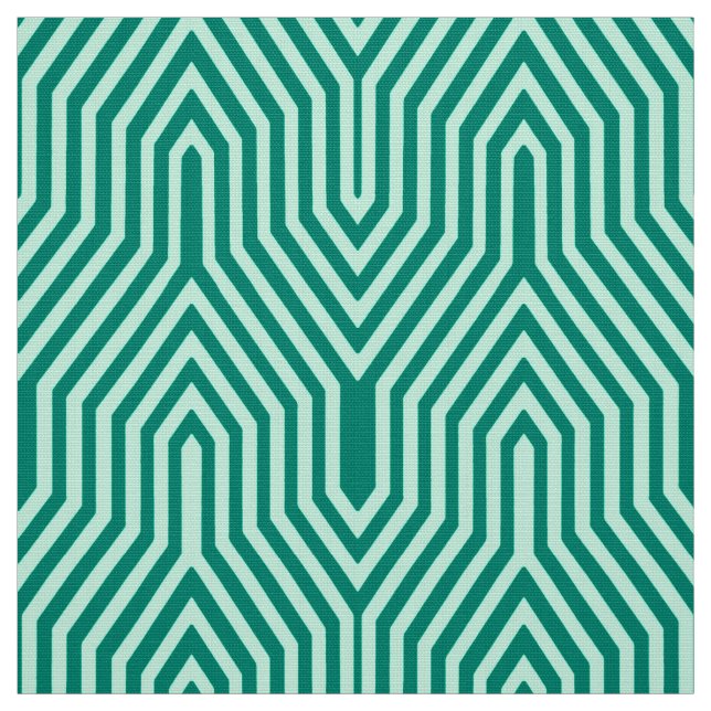 Art Deco Geometric - turkos och aqua Tyg (Provkarta)