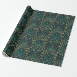 Art Deco Geometric Uplift - Turquoise Teal Presentpapper