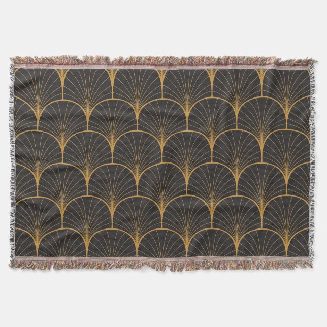 Art Deco, Geometric Vintage Mönster. Filt (Framsidan)