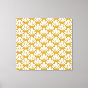 Art Deco, geometrisk blommigt sömlös mönster. Canvastryck