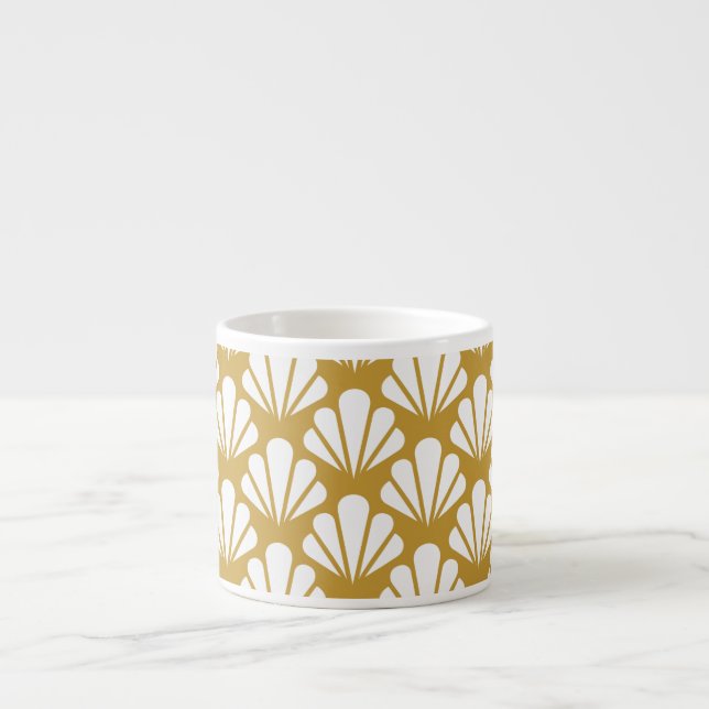 Art Deco, geometrisk blommigt sömlös mönster. Espressomugg (Framsidan)