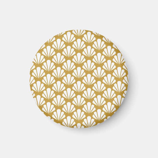 Art Deco, geometrisk blommigt sömlös mönster. Magnet (Framsidan)