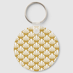 Art Deco, geometrisk blommigt sömlös mönster. Nyckelring