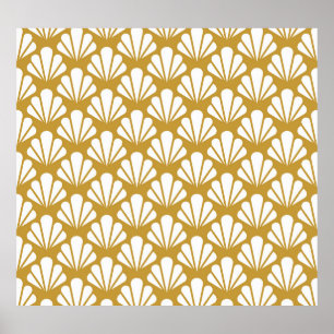 Art Deco, geometrisk blommigt sömlös mönster. Poster