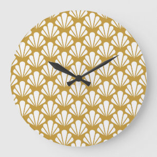 Art Deco, geometrisk blommigt sömlös mönster. Stor Klocka