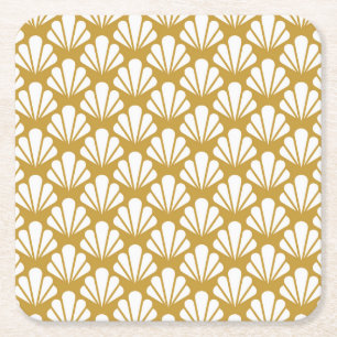 Art Deco, geometrisk blommigt sömlös mönster. Underlägg Papper Kvadrat