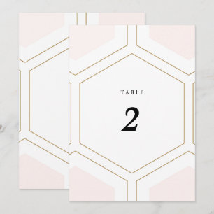 Art Deco Geometrisk Diamant Bröllops Bord Nummer Inbjudningar