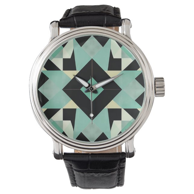 Art Deco Geometrisk eWatch Klocka (Framsida)