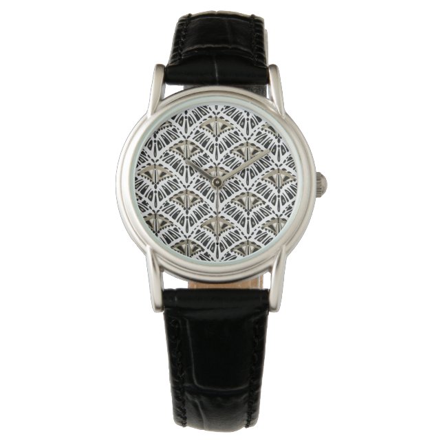Art Deco Geometrisk Fläktklocka Armbandsur (Framsida)
