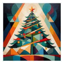 Art Deco Geometrisk Julgran Triangel