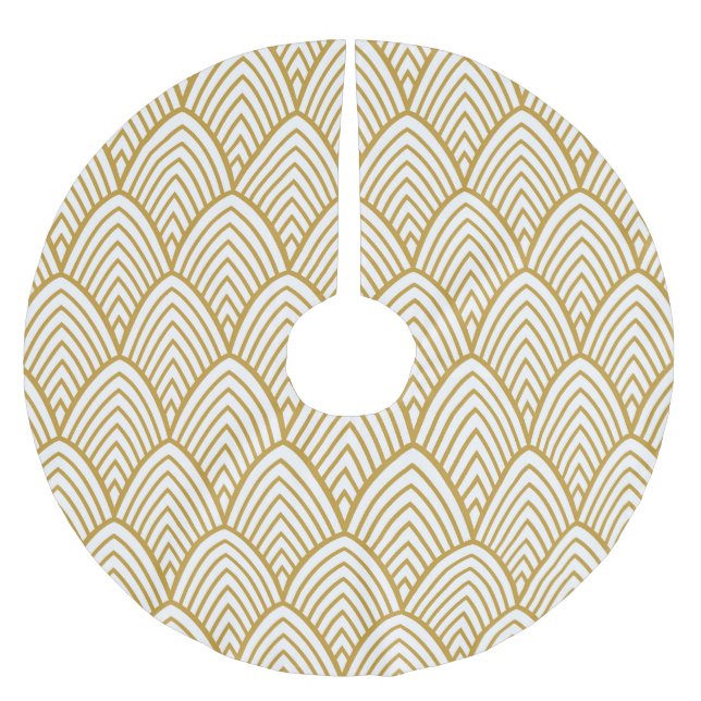 Art Deco-geometrisk sömlös mönster. Julgransmatta Borstad Polyester (Framsidan)