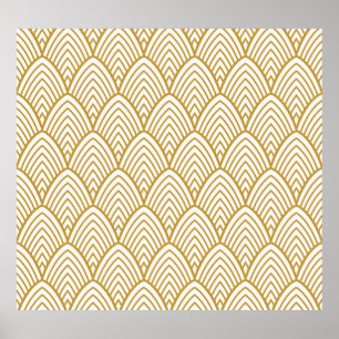Art Deco-geometrisk sömlös mönster. Poster