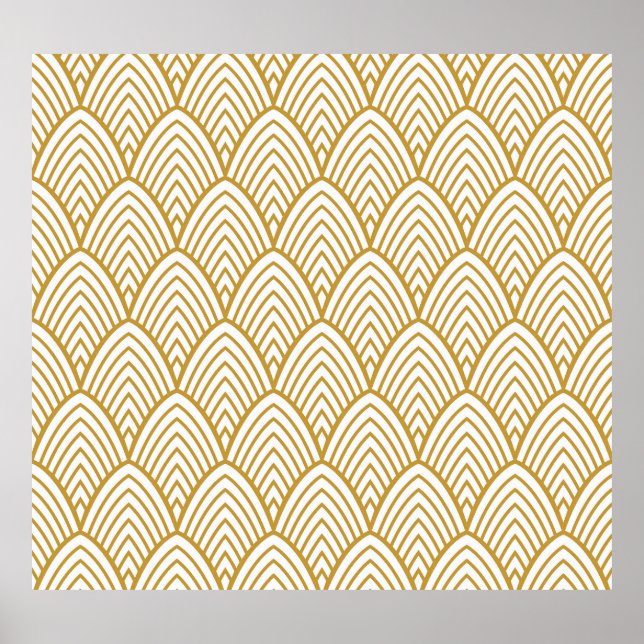 Art Deco-geometrisk sömlös mönster. Poster (Framsidan)