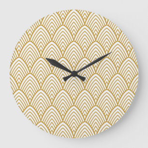 Art Deco-geometrisk sömlös mönster. Stor Klocka
