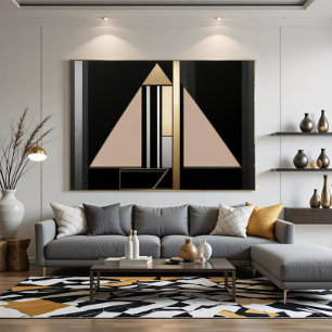 Art Deco Geometrisk Struktur Canvastryck