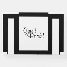 Art Deco Geometrisk Svart och Vit Gästböcker