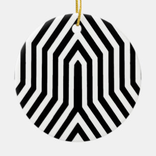 Art Deco Geometrisk - svart och vit Julgransprydnad Keramik