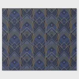 Art Deco Geometrisk Upplyftning - Blå Presentpapper